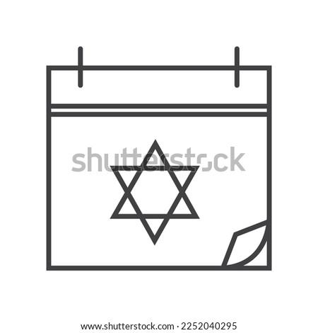 Judaism calendar symbolic linear icon