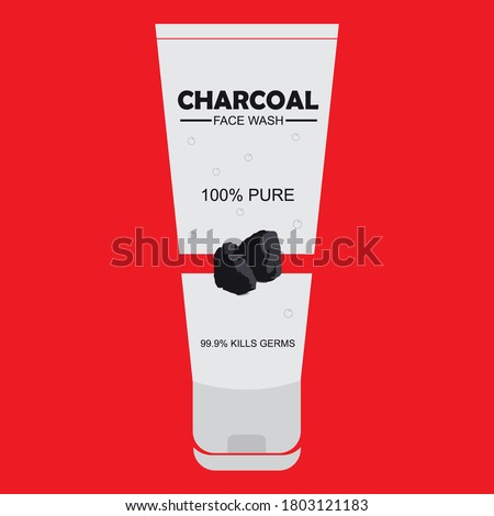 charcoal face washlabel design is a piece of paper,plastic film,cloth,metal or other material affixed to a container or product.
