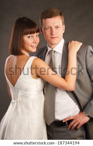 Portrait of young married couple