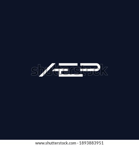 Cool and modern logo initials AEP design 