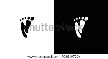 Simple and modern letter N initials footprint logo design