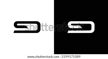 Modern and strong letter SD initials logo design 2