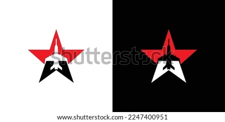 Powerful and modern Jet star logo design  