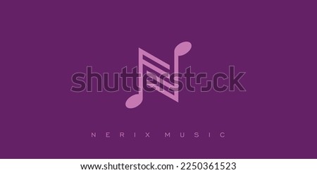 Modern and elegant N initials music logo design 2