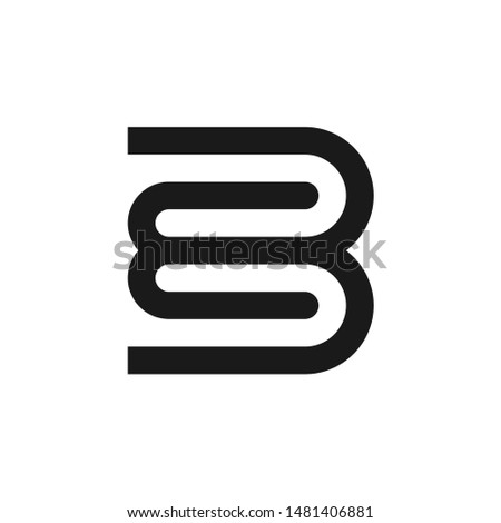 Abstract linear letter BW logo icon vector