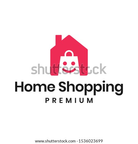 Home and negative shopping bag logo design vector