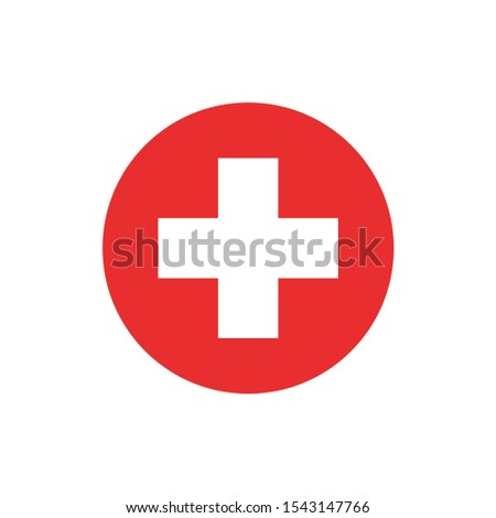 Simple rounded medical cross icon design vector