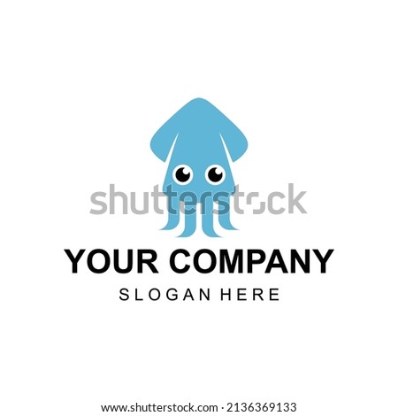 Squid cartoon mascot logo vector