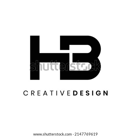 Modern letter HB logo design vector