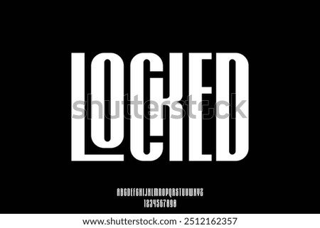 Unique bold condensed locked alphabet display font vector with ligature style