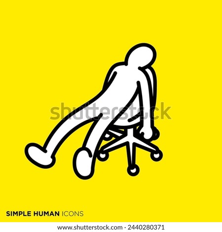 Simple human icon series, person slumping in a chair