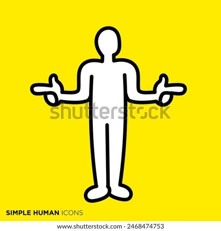 Simple human icon series, person pointing left and right