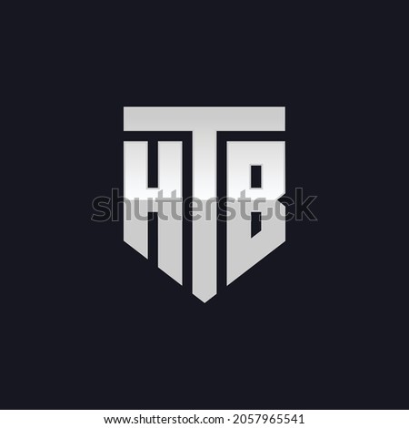 Initials HTB Shield logo design 