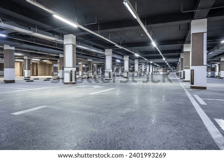 Image, Stock Photo parking lot lighting