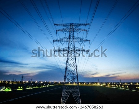 Similar – Image, Stock Photo electricity tower and blue sky