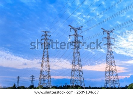 Similar – Image, Stock Photo electricity tower and blue sky