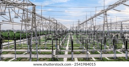 Similar – Image, Stock Photo High voltage architecture