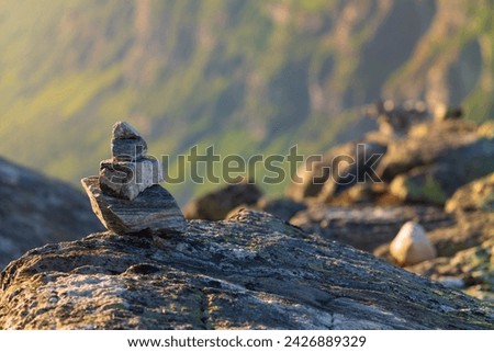 Similar – Image, Stock Photo Cairn rock formation along the trail to Annapurna Base Camp in Ghorepani Poon hill in Nepal