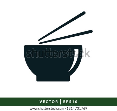 Noodle icon vector bowl logo design illustration