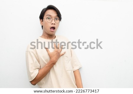 Similar – Image, Stock Photo Asian man in eyeglasses on street