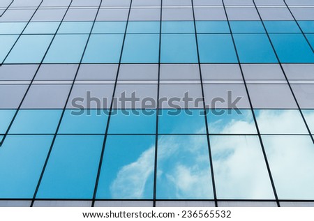 Mirror background texture with blue sky and cloud