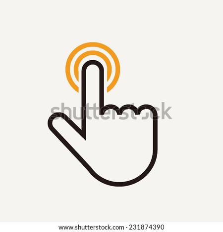 Touch outline vector illustration icon isolated on light background
