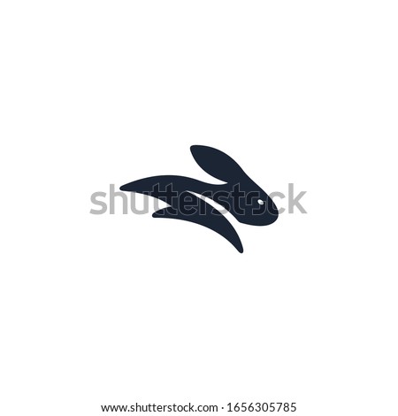 Rabbit silhouette logo vector. Rabbit icon.