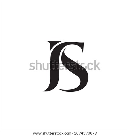 JS or SJ letter logo design vector.