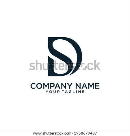 SD or DS letter logo design vector 