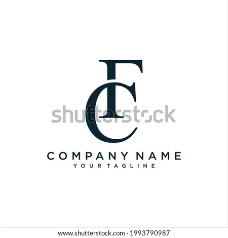 FC or CF letter logo design.