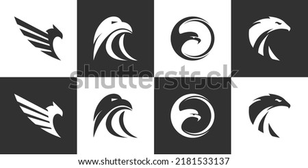 Set of Falcon logo vector illustration design