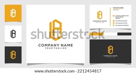 LA or AL initial letter logo design vector with business card design.