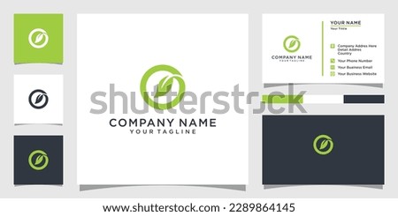 Initial Letter O with leaf luxury logo. Green leaf logo template vector design.