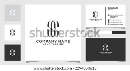 SC or CS initial letter logo design monogram with business card design