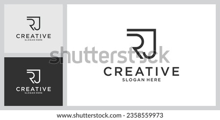 RJ or JR initial letter logo design vector.