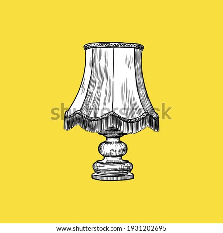 Lampshade Icon by firtinali, Detailed drawing, Antique Concept, Sketch and Vintage style. - Vector