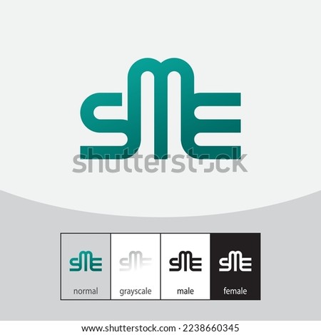 SME Letter Logo. ligatures. - Vector