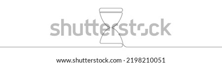 Hourglass icon line continuous drawing vector. One line Hourglass  icon vector background. Hourglass  mark icon. Continuous outline of a Hourglass  icon.
