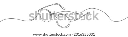Glasses icon line continuous drawing vector. One line eyeglasses icon vector background. Eyeglasses icon. Continuous outline of a Glasses.