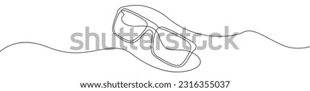 Glasses icon line continuous drawing vector. One line eyeglasses icon vector background. Eyeglasses icon. Continuous outline of a Glasses.