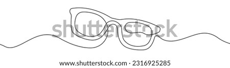 Glasses icon line continuous drawing vector. One line Glasses vector background. eyeglasses icon. Continuous outline of a eyeglasses.
