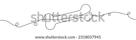 Bone icon line continuous drawing vector. One line Bone icon vector background. Bone icon. Continuous outline of a Bone icon.