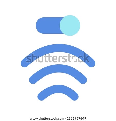 Wifi on vector icon. Wifi vector icon. Slider to the right to turn on the vector. Vector illustration.