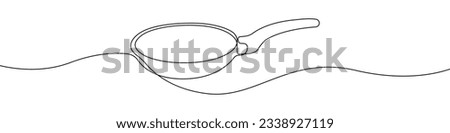 Frying pan icon line continuous drawing vector. One line Frying pan icon vector background. Frying pan icon. Continuous outline of a Frying pan icon.