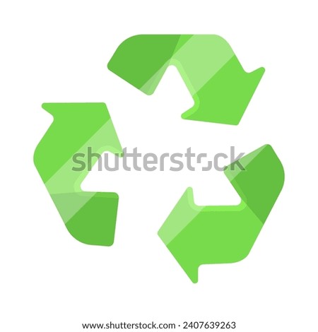 Recycling sign vector set. Circle arrows icon. Arrows rotate clockwise in flat style. Environmental safety icon. Ecology sign. Waste processing vector. Vector illustration.