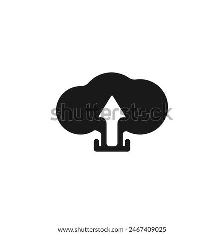 Cloud download vector. Storage of files in the cloud. Cloud storage vector. Cloud icon and arrow up vetkor. Vector illustration.