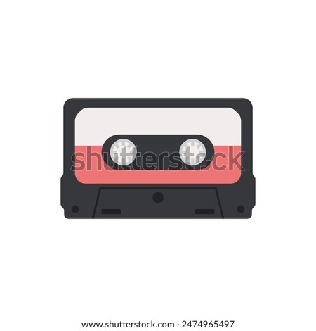 Cassette tape icons. Stylish vintage cassette tape vector. Colored old audio cassettes vector. Cassette tape simple icon. Music tape vector. Vintage music VHS logo.