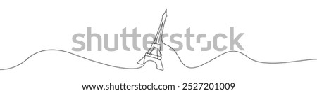 Eiffel tower icon line continuous drawing vector. One line Eiffel tower icon vector background. France Eiffel tower icon. Continuous outline of a Eiffel tower icon.