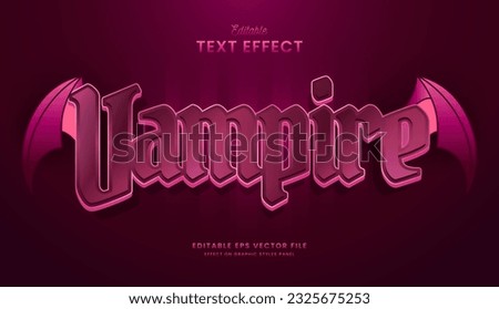 decorative elegant red vampire editable text effect vector design