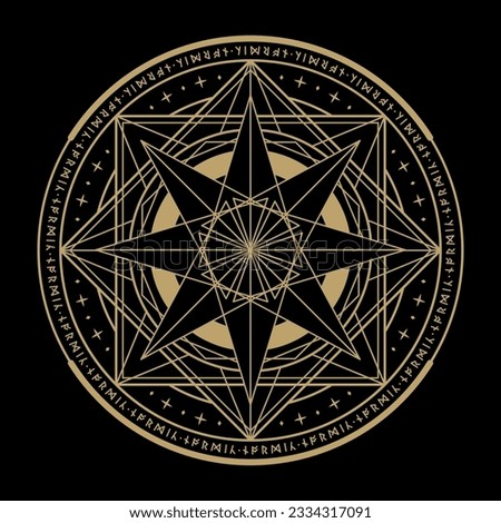 mysterious golden magical circle vector design